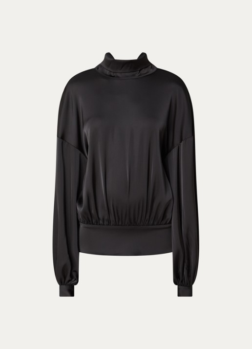 Sofie Schnoor Ambersw blouse met strikkraag - voorkant 2 zwart