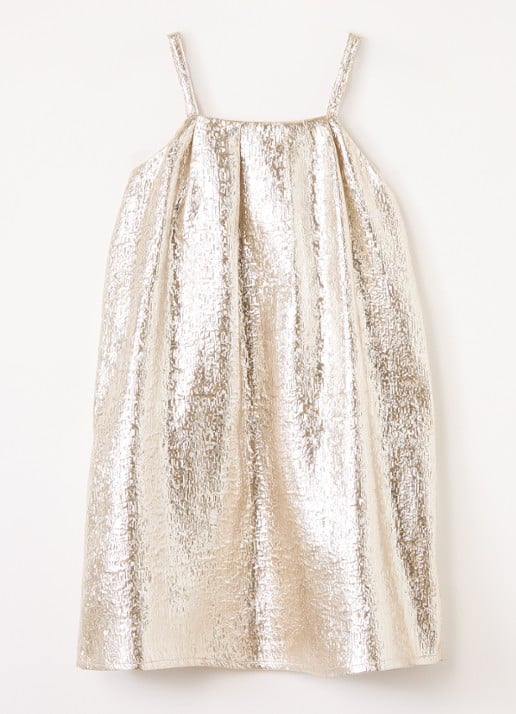 Sofie Schnoor Andysy jurk met metallic finish - voorkant goud