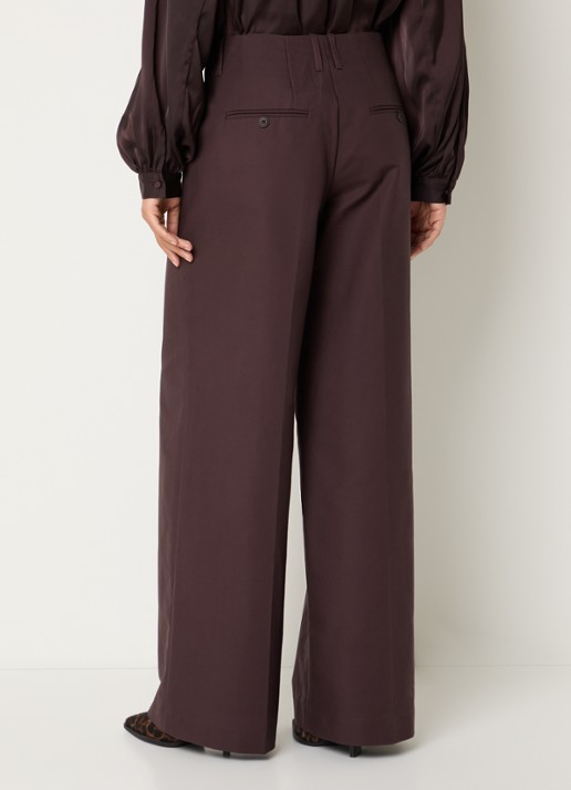 Sofie Schnoor Avauasw high waist wide fit pantalon met steekzakken - achterkant 4 bruin