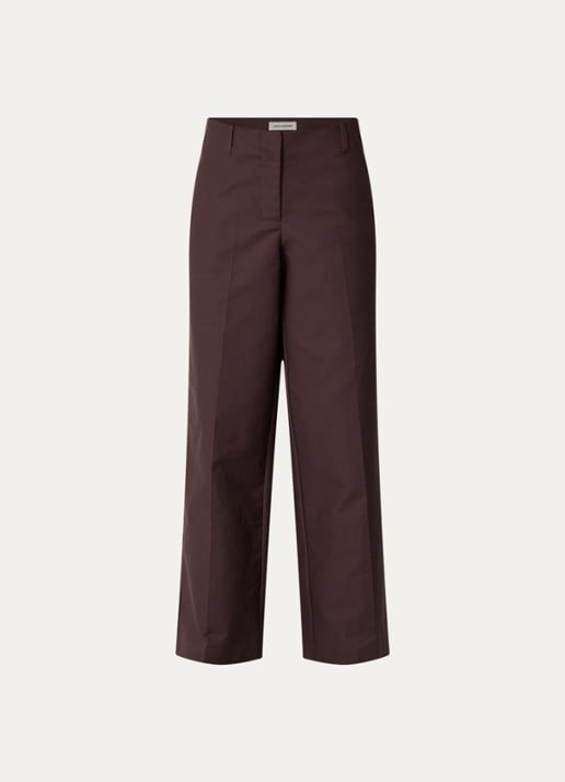 Sofie Schnoor Avauasw high waist wide fit pantalon met steekzakken - voorkant 2 bruin