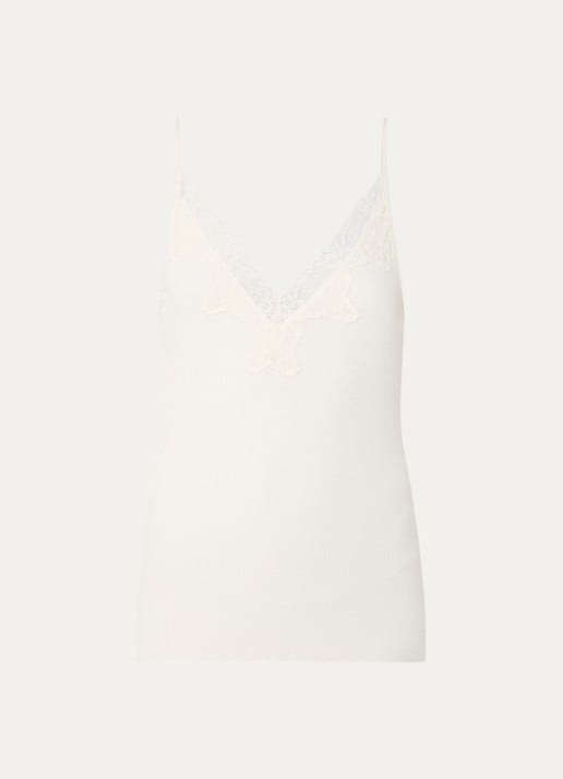 Sofie Schnoor Ayoo tanktop met kant - voorkant gebroken wit