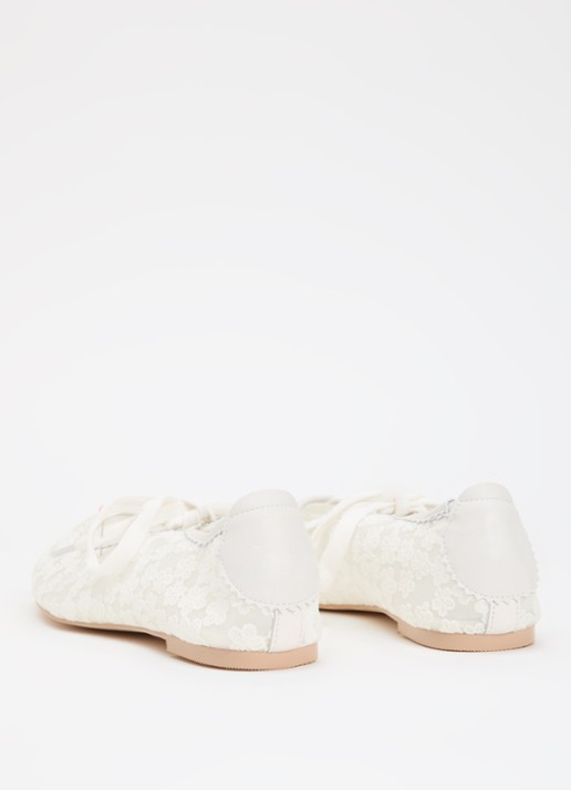 Sofie Schnoor Ballerina met leren details - achterkant 2 gebroken wit