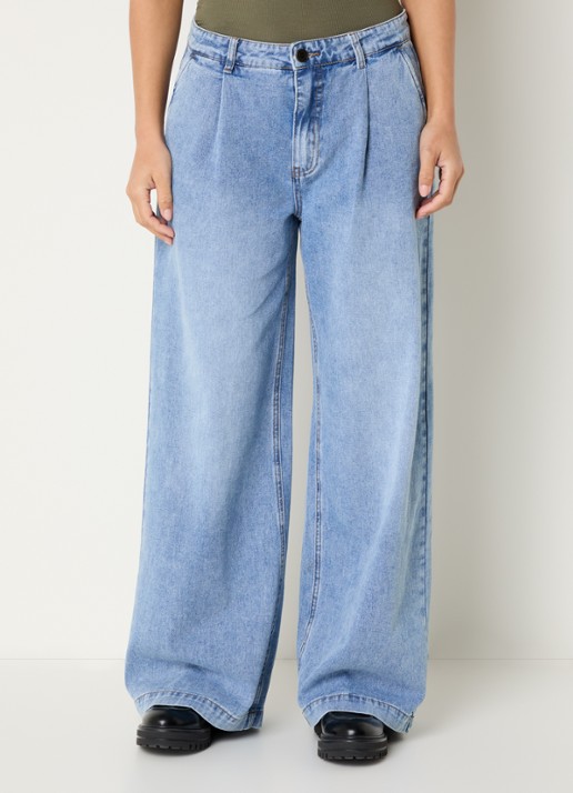 Sofie Schnoor Bilbaosw low waist wide leg jeans met medium wassing