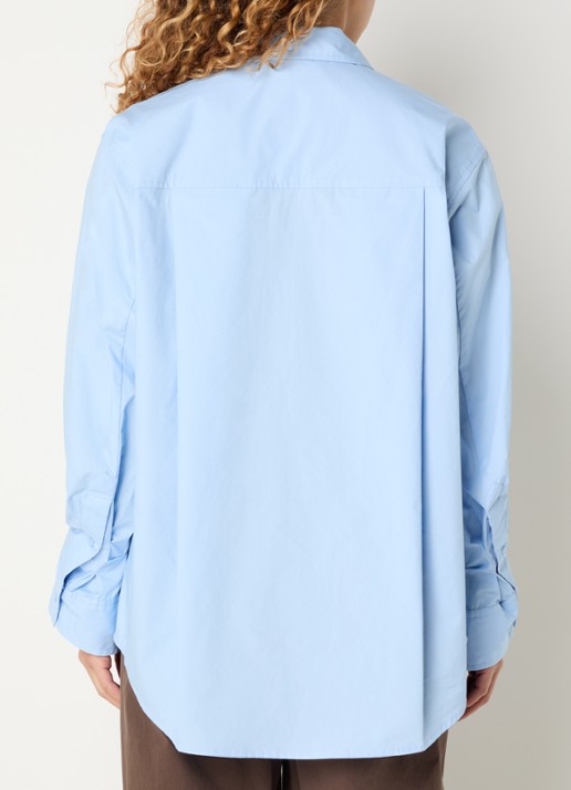 Sofie Schnoor Blouse met borstzak  - achterkant staalblauw