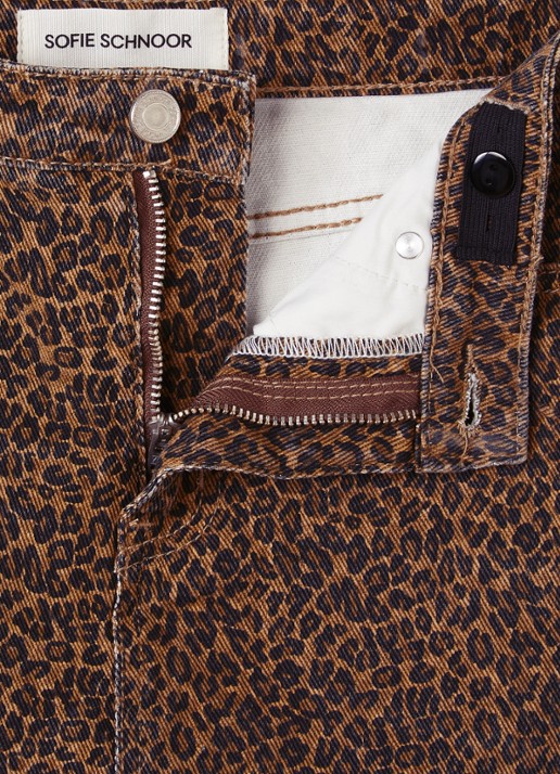 Sofie Schnoor Cally spijkerrok met panterprint - detail bruin