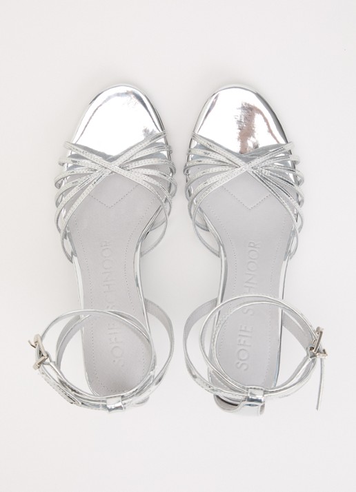 Sofie Schnoor Cecesw sandalette van leer met metallic finish - detail 2 zilver