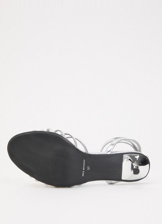 Sofie Schnoor Cecesw sandalette van leer met metallic finish - detail 3 zilver