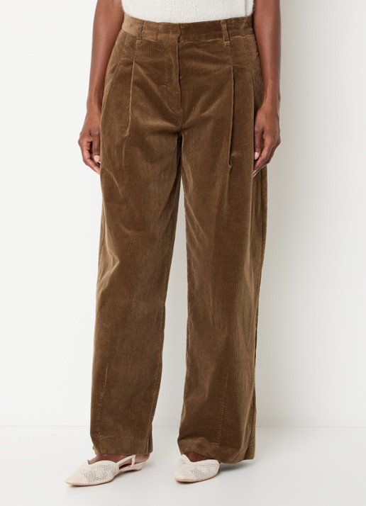 Sofie Schnoor Corlie high waist loose fit broek van corduroy - detail 3 bruin