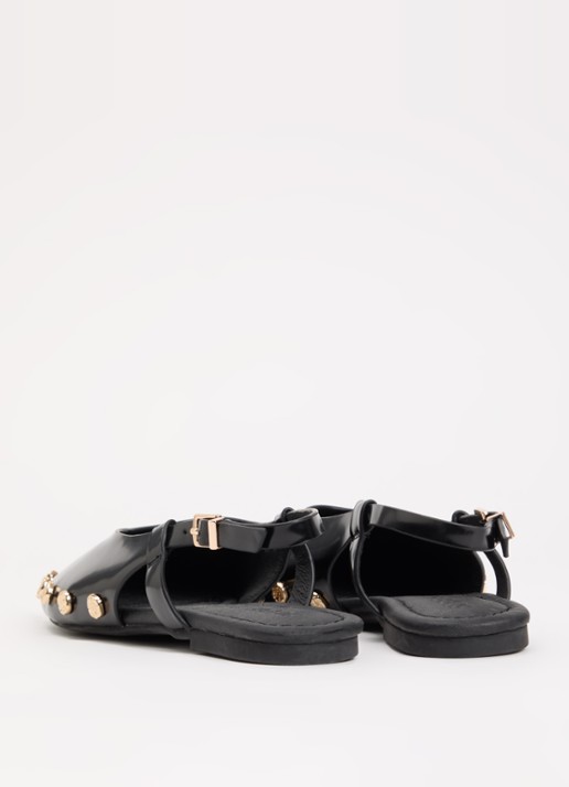 Sofie Schnoor Dallysw slingback van leer met studs - achterkant zwart