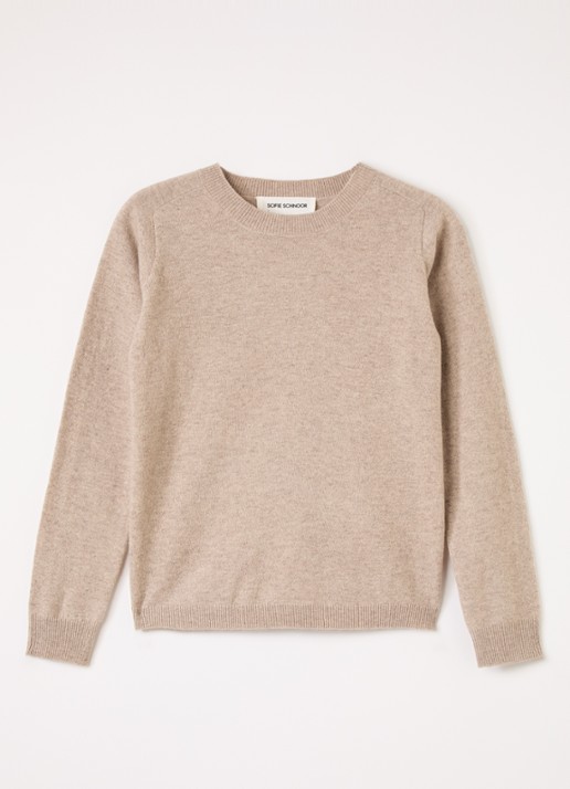Sofie Schnoor Deliasy fijngebreide pullover van wol - voorkant beige