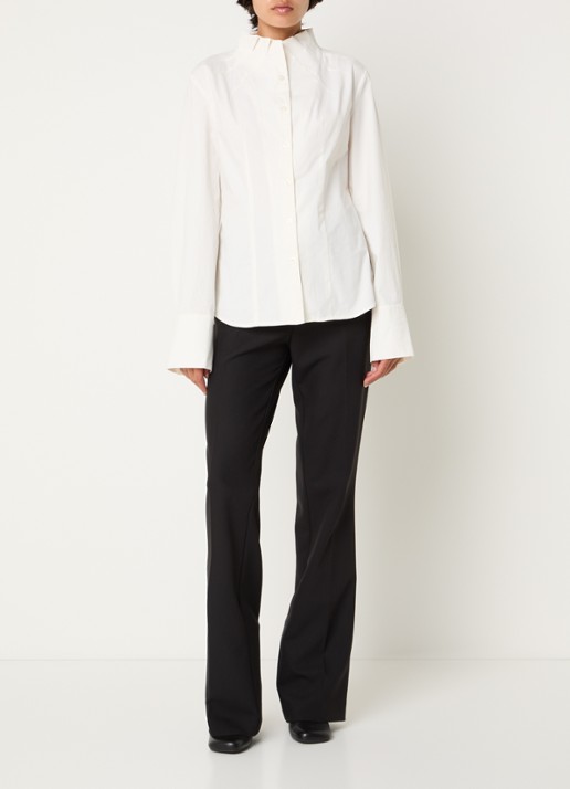 Sofie Schnoor Edensw blouse met opstaande kraag - voorkant 4 gebroken wit