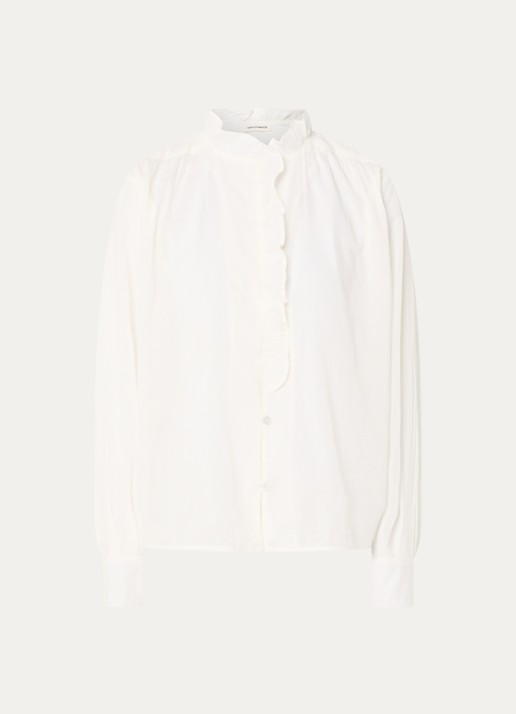 Sofie Schnoor Edna blouse met ruches - voorkant gebroken wit
