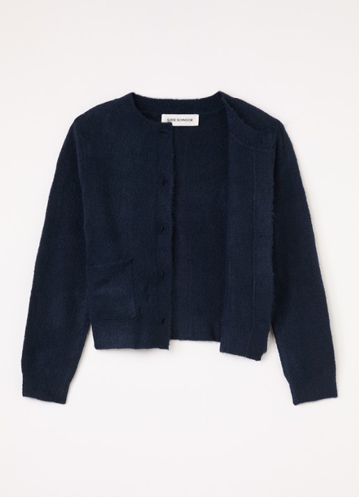 Sofie Schnoor Elica fijngebreid vest in wolblend - voorkant 3 donkerblauw