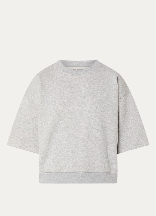 Sofie Schnoor EloiseSY sweater met front- en backprint - voorkant 2 lichtgrijs