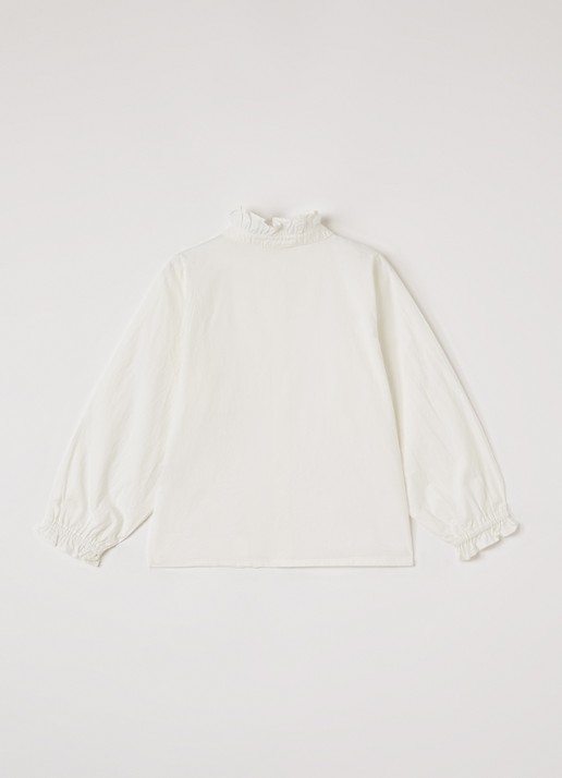 Sofie Schnoor Esma blouse met opstaande kraag - voorkant 3 gebroken wit