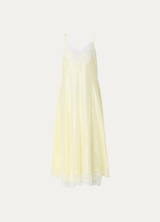 Sofie Schnoor Esma maxi jurk met kant - voorkant 3 lichtgeel