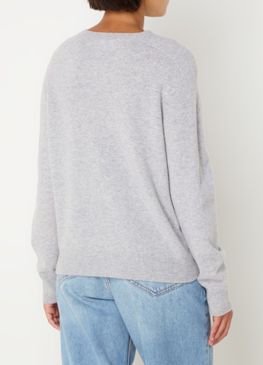 Sofie Schnoor Fijngebreide pullover met gemêleerd dessin - achterkant 4 grijsmele