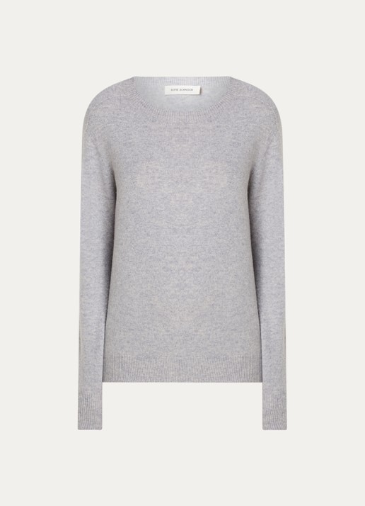 Sofie Schnoor Fijngebreide pullover met gemêleerd dessin - voorkant 2 grijsmele