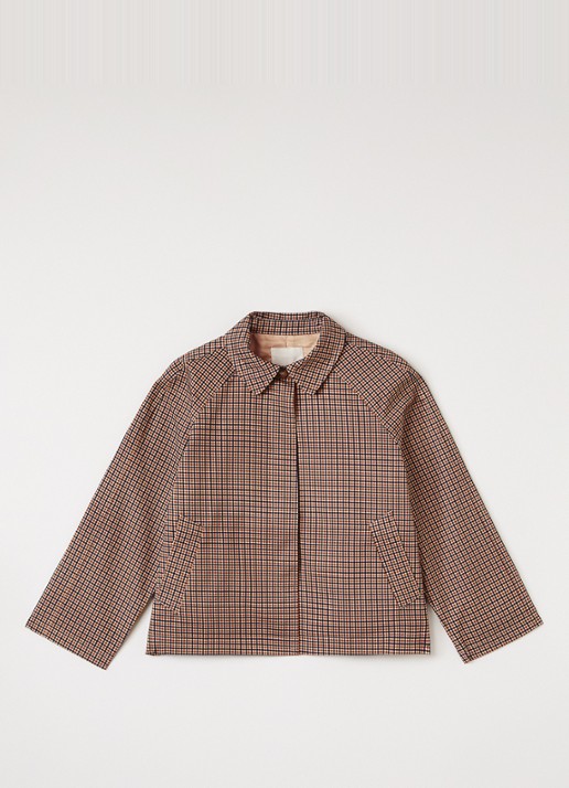 Sofie Schnoor Filine jack met ruitdessin en kraag - voorkant beige
