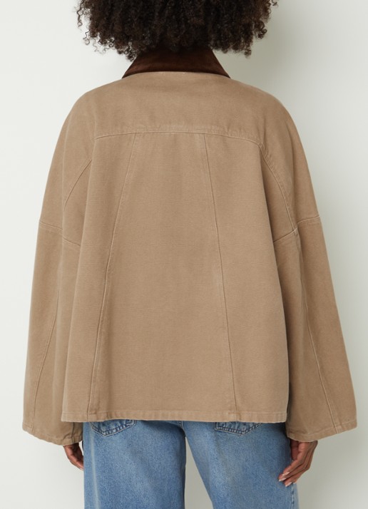 Sofie Schnoor Francosw oversized jack van canvas met opgestikte zakken - achterkant 3 beige