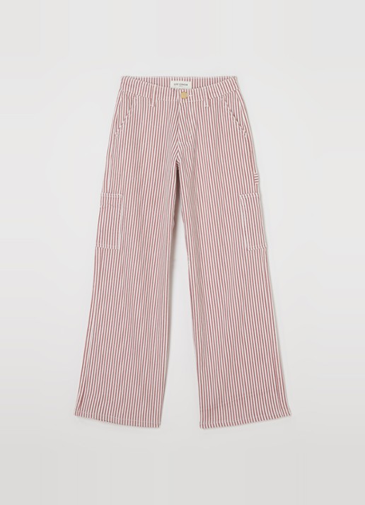 Sofie Schnoor Gitte loose fit cargobroek met streepprint - voorkant rood