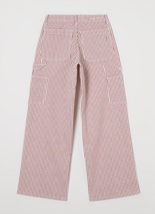 Sofie Schnoor Gitte loose fit cargobroek met streepprint - voorkant 2 rood