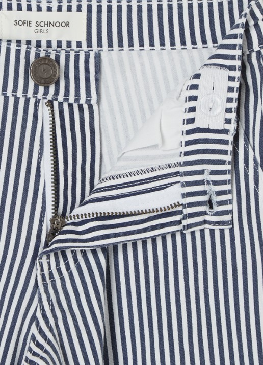 Sofie Schnoor Gitte loose fit cargobroek met streepprint - detail blauw