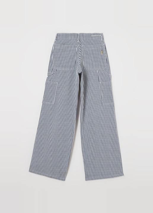 Sofie Schnoor Gitte loose fit cargobroek met streepprint - voorkant 3 blauw