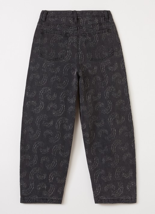 Sofie Schnoor Havana tapered jeans met panterprint - voorkant 2 grijs