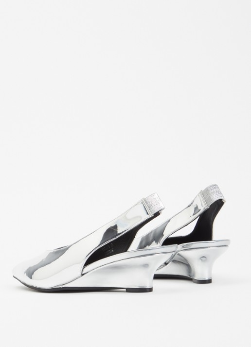 Sofie Schnoor Heldisw slingback van leer met metallic finish - achterkant 2 zilver