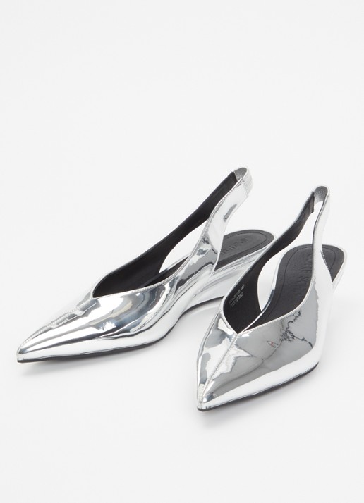 Sofie Schnoor Heldisw slingback van leer met metallic finish - detail 3 zilver