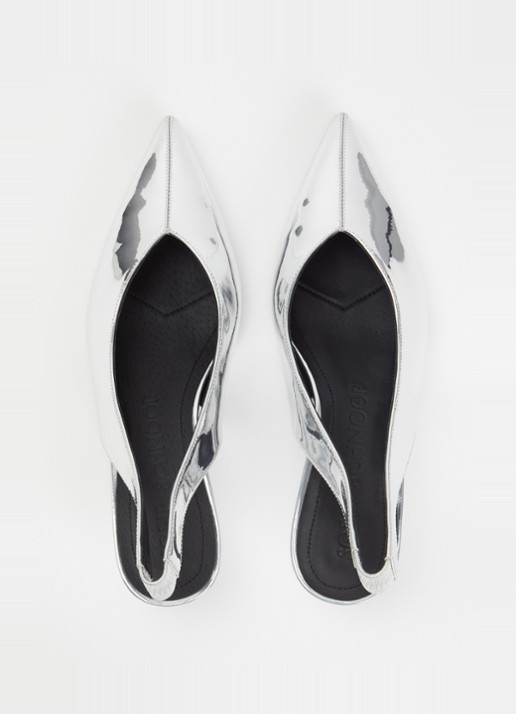 Sofie Schnoor Heldisw slingback van leer met metallic finish - detail 4 zilver