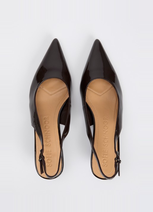 Sofie Schnoor Helenasw slingback van lakleer - detail 2 donkerbruin