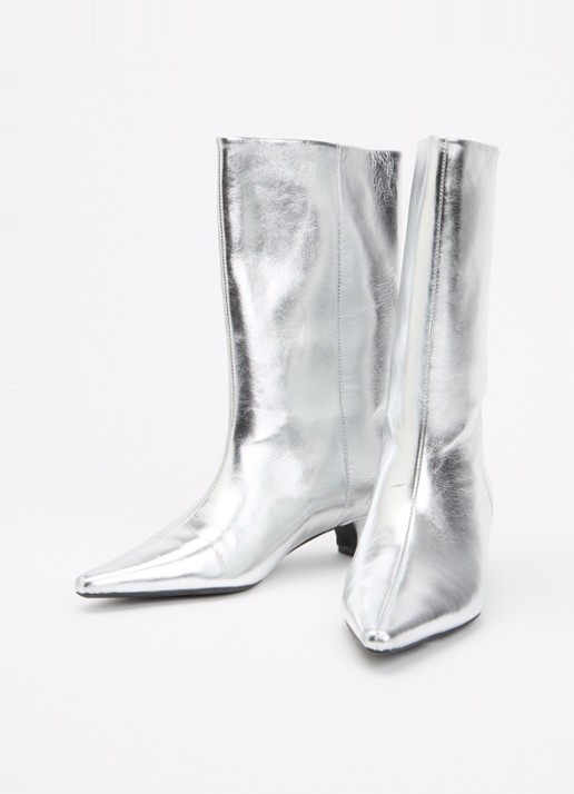 Sofie Schnoor Hella laars van leer met metallic finish  - detail 2 zilver