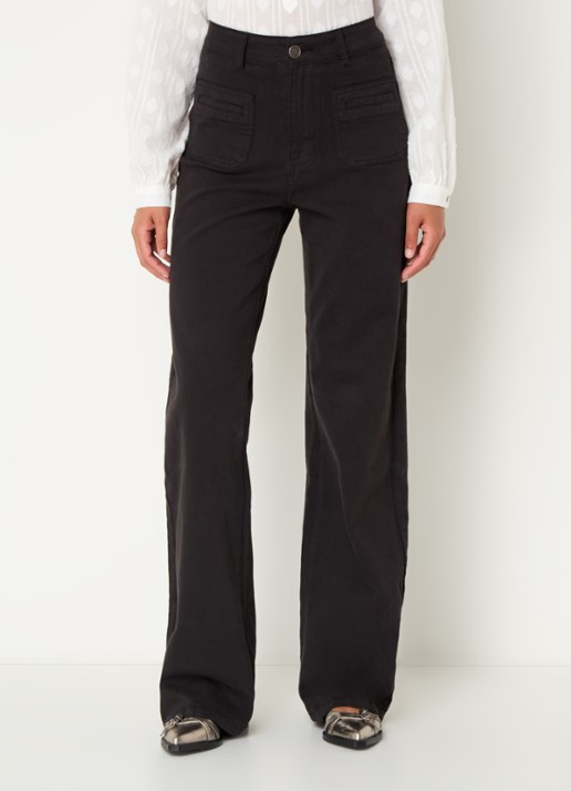 Sofie Schnoor High waist loose fit jeans met opgestikte zakken