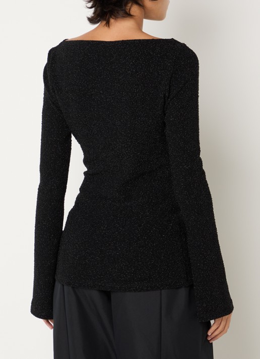 Sofie Schnoor Irenasw top met structuur - achterkant 4 zwart