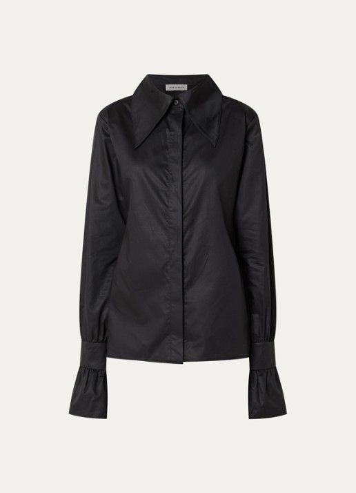 Sofie Schnoor Izabellasw blouse met kraag - voorkant 2 zwart