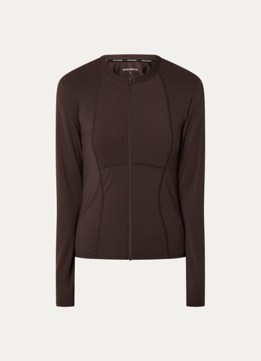 Sofie Schnoor Jayaspo sweatvest met stretch - voorkant donkerbruin