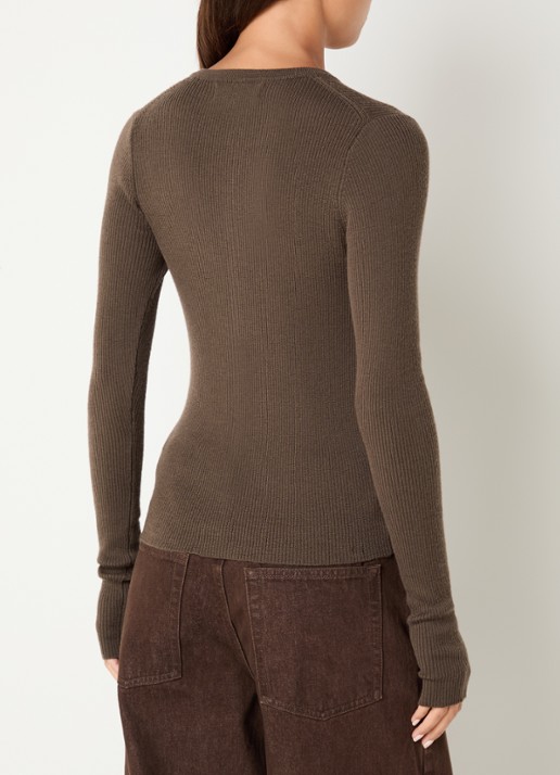 Sofie Schnoor Jules ribgebreid vest - achterkant 4 bruin