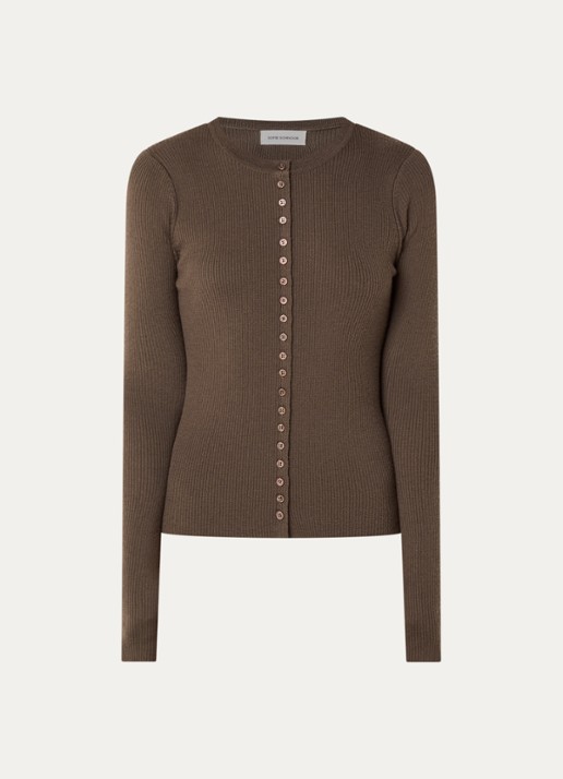 Sofie Schnoor Jules ribgebreid vest - voorkant 2 bruin