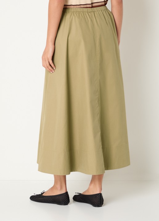 Sofie Schnoor Juneau A-lijn maxi rok - achterkant 3 khaki