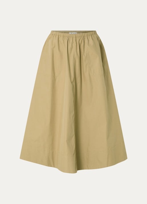 Sofie Schnoor Juneau A-lijn maxi rok - voorkant khaki