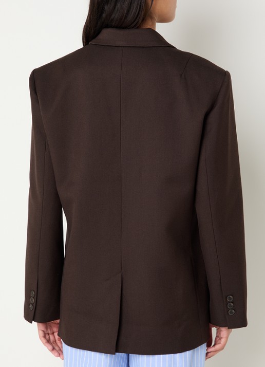 Sofie Schnoor Kais oversized blazer met schoudervulling - achterkant 4 donkerbruin