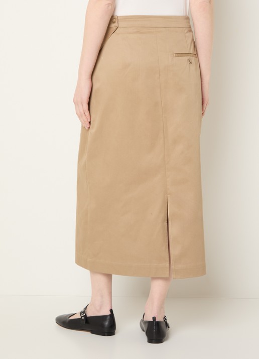 Sofie Schnoor Katrine midi wikkelrok met split - achterkant 4 camel