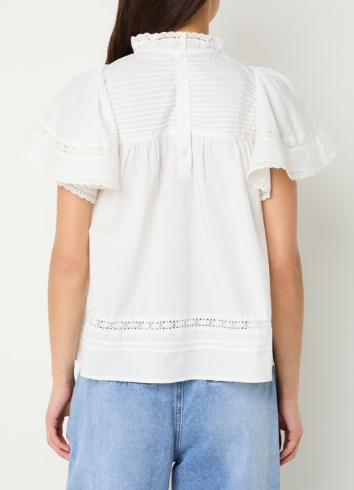 Sofie Schnoor lilou top met broderie - achterkant 3 wit