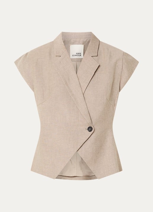 Sofie Schnoor Majsesw getailleerde blazer met vlindermouw - voorkant donkerbeige
