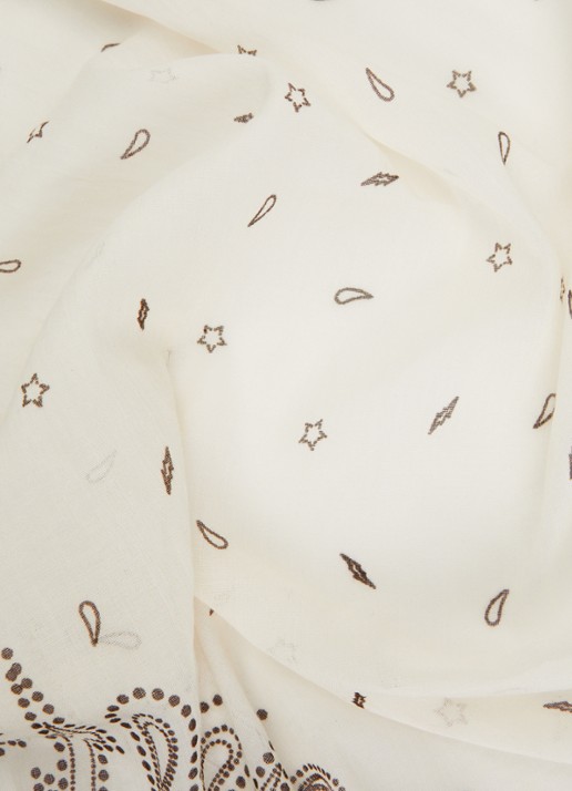 Sofie Schnoor Marilysw sjaal met paisley dessin 55 x 55 cm - detail 2 creme