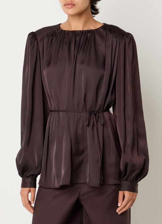 Sofie Schnoor Martheasw tuniek met strikceintuur - detail donkerbruin