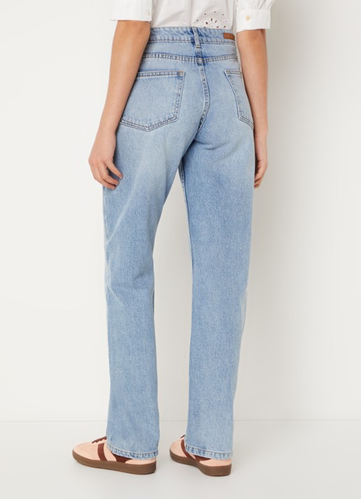 Sofie Schnoor Melika mid waist straight leg jeans met steekzakken - achterkant 5 indigo