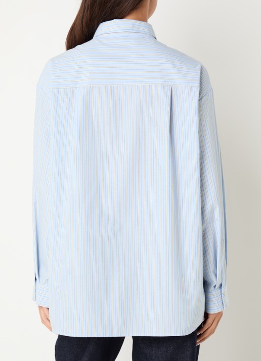 Sofie Schnoor Mercy oversized blouse met streepprint - achterkant 2 lichtblauw